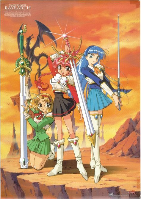 Magic Knight, Magic Knight Rayearth, Rare Pictures, Warrior Girl, Old Anime, 90s Anime, Magic Art, Girls Characters, Magical Girl