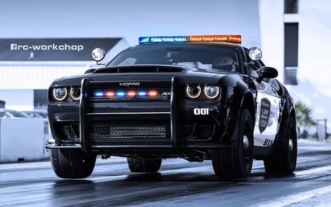 Dodge Demon Cop Car! Dodge Demon, Dodge Challenger Hellcat, Hellcat Challenger, Scat Pack, Car Artwork, Mopar Muscle, City Car, Police Car, Emergency Vehicles