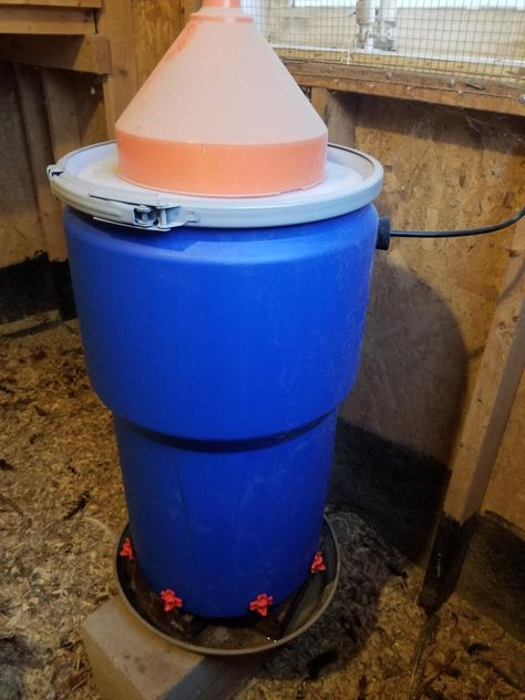 55 Gallon Chicken Waterer, Trash Can Chicken Waterer, Heated Duck Waterer, Heated Chicken Waterer Diy, Barrel Chicken Waterer, Pvc Chicken Waterer, Chicken Water Heater, Heated Chicken Waterer, Duck Waterer