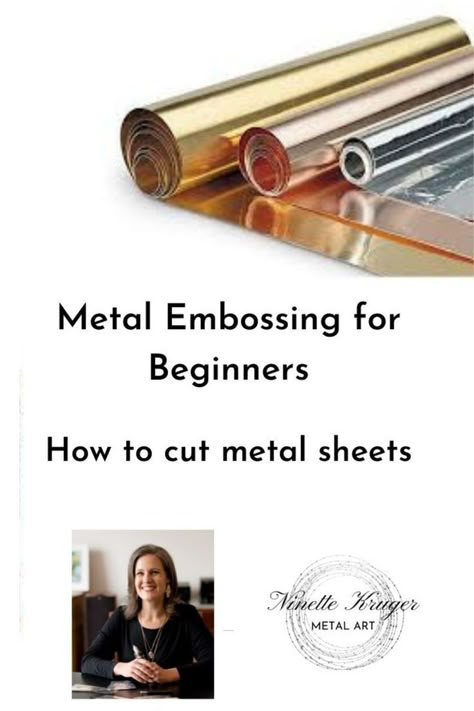 Metal embossing tutorial Embossing Techniques Metal, Metal Embossing Art Video Tutorials, Copper Sheet Metal Projects, Aluminium Crafts, Metal Etching Tutorial, Embossing Projects, How To Cut Metal, Sheet Metal Crafts, Copper Embossing