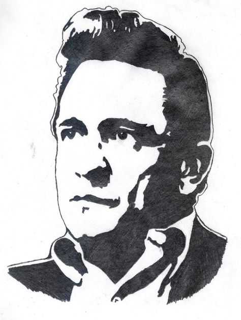 Johnny Cash Wallpaper, Johnny Cash Drawing, Cash Wallpaper, Cash Drawing, Johnny Cash Art, Wood Burning Patterns, Silhouette Stencil, Black Art Pictures, Stencil Crafts