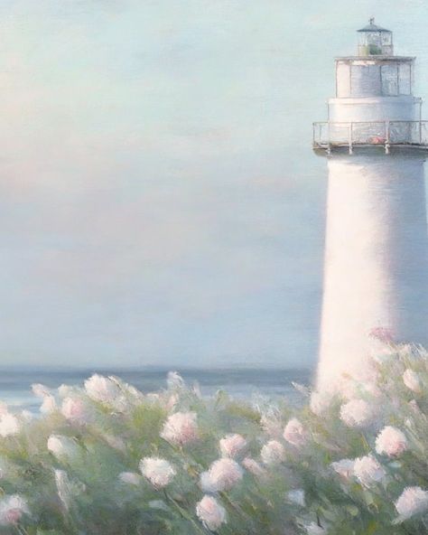 𝐏𝐑𝐈��𝐍𝐓𝐀𝐁𝐋𝐄 𝐀𝐑𝐓 | New England Lighthouse | Soft Natural Lighthouse Painting | Lighthouse + Hydrangeas PRINTABLE Download Coastal Thyme Designs | This is a digital download. Nothing will be mailed to you. Please note that print color may differ from actual photo. Purchase includes one downloadable file. Please let us know if you have any questions regarding downloading your file! Light House Aesthetic Ocean, New England Painting, Light House Art, Blue Paintings On Canvas, Painting Lighthouse, Hamptons Art, New England Lighthouses, Watercolor House Painting, Lighthouse Print