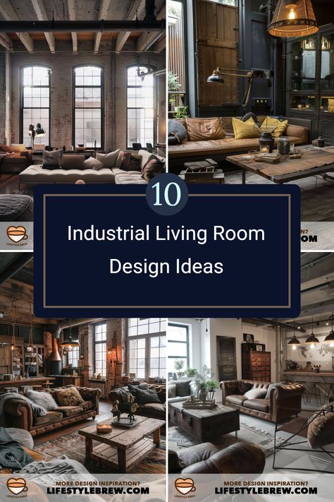 Explore 10 creative and stylish industrial living room design ideas to transform your space into a trendy urban retreat. Discover how to mix natural elements like wood and metal with modern décor, along with tips for achieving that sought-after raw yet polished look. From furniture selections to color schemes, our guide ensures you can create an inviting atmosphere that reflects your unique personal style Industrial Dark Living Room, Organic Industrial Living Room, Industrial Ceiling Fan Living Room, Mixing Wood And Metal Living Room, Industrial Color Scheme, Industrial Interior Design Living Room, Cozy Industrial Living Room, Style Living Room Ideas, Rustic Industrial Living Room