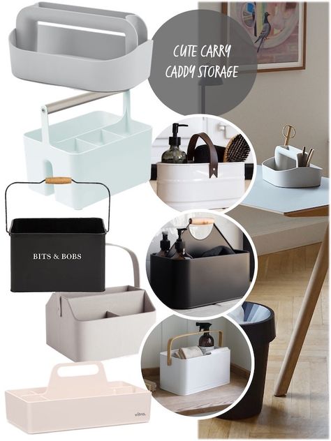 Carry Caddy Storage Boxes come utility, tool or organiser boxes are super cute. You can use them in the bathroom for toiletries and cosmetics. Carry Caddy Storage Boxes are also helpful in the kitchen to keep washing up liquid and cleaning brushes tidy. As these have a handle, they are useful for carrying your cleaning products from room to room. Alternatively, keep a caddy on your home office desk filled with pens, pencils and other bits and bobs. Products from affiliate partners. Bathroom Toiletries Organization, Metal Caddy, Toiletries Storage, Cleaning Caddy, Steel Bucket, Bathroom Caddy, Under Sink Storage, Storage Caddy, Cleaning Brushes