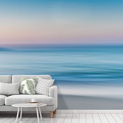 Wall's large wall murals are extremely easy to apple, remove, or reposition. Just peel & stick. IDEA4WALL Size: 144'' L x 100'' W | IDEA4WALL Beach & Blue Sea004 Paintable Wall Mural 100.0 W in blue / greenVinyl in Blue / Orange | 144" L x 100" W | Wayfair | Home Decor Sea Murals, Ocean Mural, Ocean Wave Wall Art, Beach Wall Murals, Beach Mural, Tropical Wall Decor, Large Wall Murals, Ombre Wall, Grass Wallpaper