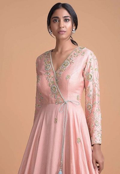 Top 50 Latest Angrakha Kurta Designs for Women (2022) Angrakha Kurta For Women, Shadi Dress, Anarkali Designs, Angrakha Style, Anarkali Dress Pattern, Simple Kurta Designs, Kurti Designs Party Wear, Long Frocks, Designer Party Wear Dresses