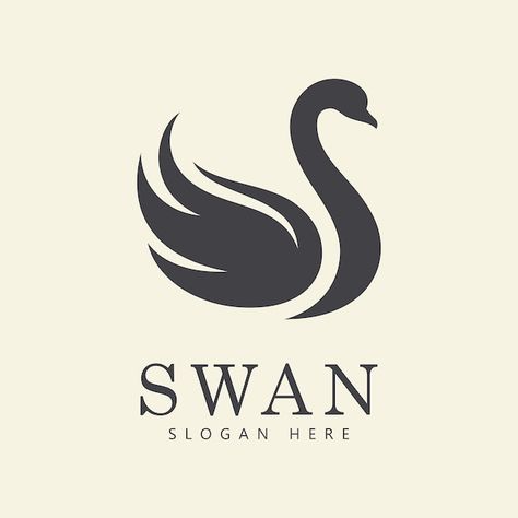 Vector swan logo vector abstract minimal... | Premium Vector #Freepik #vector #swan-logo #silhouette-logo #logo-illustration #animal-logo Swan Feathers Drawing, Swan Graphic Design, Swan Logo Design Ideas, Black Swan Logo, Swan Logo Design, Swan Vector, Swan Graphic, Swan Silhouette, Swan Illustration