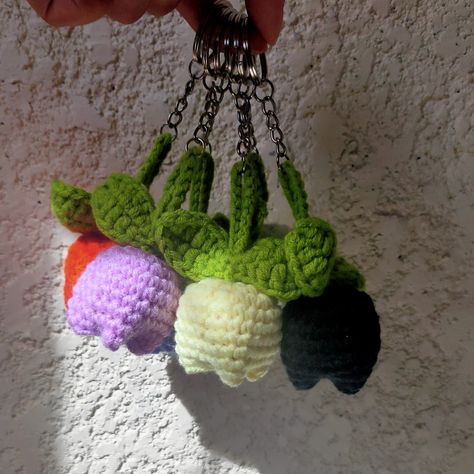 perfect for valentine's day gift #crochet #ganstilyo #ph #tulip #flower #keychain #gift #idea Crochet Tulip Keychain, Flower Keychain, Gift Crochet, Tulip Flower, Crochet Keychain, Keychain Gift, Craft Stores, Tulips, Valentine Day Gifts