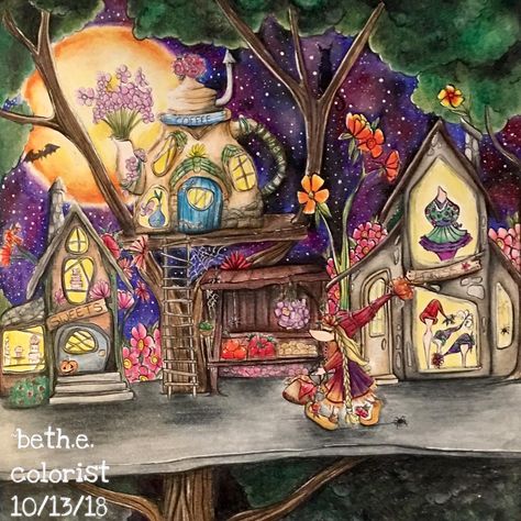 Denyse Klette Gnomes in the Neighborhood 🔆 #denyseklette #gnomesintheneighborhood #coloringsecrets #beautifulcoloring #addictioncolour… Gnomes In The Neighborhood, Denyse Klette, Gnomes Book, Colored Pencil Tutorial, Color Drawing Art, Mermaid Fairy, Colored Pencil Artwork, Caran D'ache, Pen And Watercolor