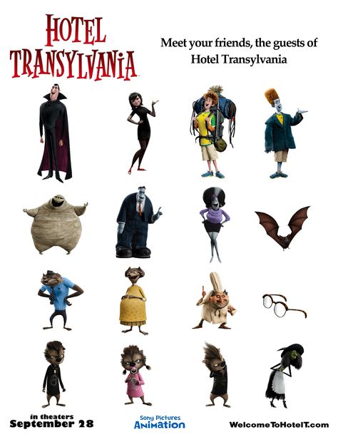 Hotel Transylvania Characters, Festa Hotel Transylvania, Hotel Transylvania Birthday, Hotel Transylvania Party, Hotel Transylvania Movie, Hotel Transylvania Costume, Character Types, Hotel Transylvania, Horror Music