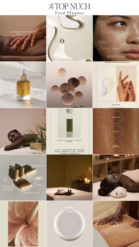 For this skin care brand nwe focused on informative art. The social media strategy was to build an Instagram feed that feels minimalist, beautiful, spa like and full of knowledge on beauty and self love. #thetopnuch #spa #skincare #instagramtips #instagramfeedideas #inspiration #brand #socialmediamanager #digitalmarketing Beauty Store Instagram Feed, Beauty Instagram Aesthetic, Skin Care Brand Instagram Feed, Beauty Product Instagram Feed, Skin Instagram Feed, Skincare Bio Instagram, Beauty Spa Instagram Feed, Beauty Instagram Feed Layout, Esthetician Feed Instagram