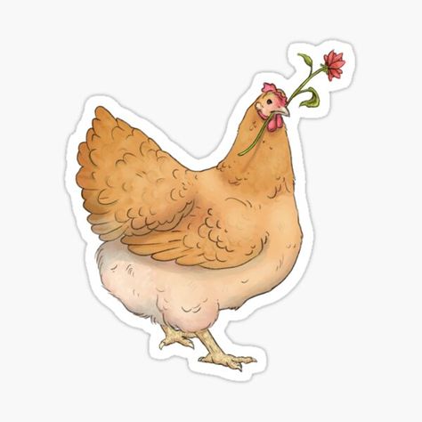 Red Flower Sticker, Chicken Sticker, Blue Chicken, Silkie Chickens, Crazy Chicken Lady, Cute Chickens, Chicken Humor, 2025 Vision, Chicken Lovers