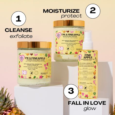 The JUICIEST pineapple combo EVER 🍍💦Immerse yourself in the tropical bliss of our most popular Pineapple trio and feel the transformative effects it has on your skin’s health and appearance. Once you try this combo, you’ll feel like you’re in a tropical paradise thanks to its delightful scent. This pair of lightweight, non-greasy butter and oil swiftly penetrates the skin, locking in moisture while the body scrub gives you a glowing, smooth, and well-nourished complexion. As you lavish you... We Are All Unique, Comfortable In Your Own Skin, Pink Wallpaper Girly, Wallpaper Girly, Best Small Business Ideas, Loving Your Body, Tropical Paradise, Body Butter, Pink Wallpaper