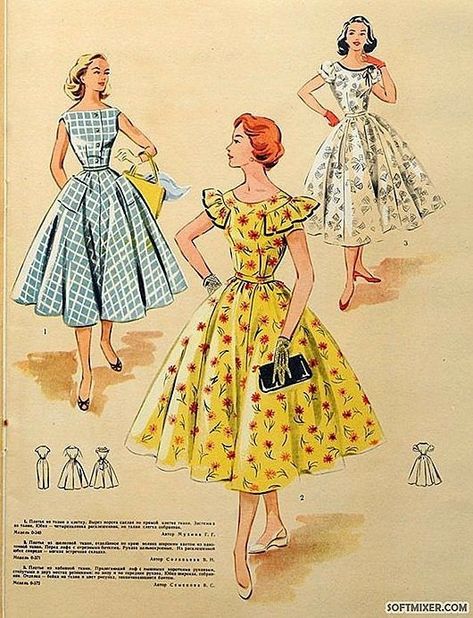 Vintage Clothes Patterns, 1950 Fashion, Vintage Fashion 1950s, 20th Century Fashion, History Fashion, Vintage Dress Patterns, Fashion 1950s, Vintage 1950s Dresses, Retro Mode