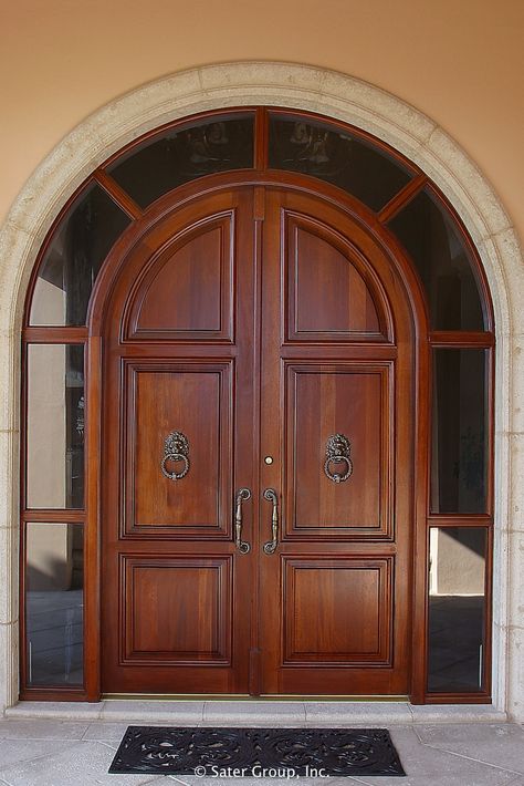 The Rafina a Mediterranean Styled Estate home. Arch Main Door, Main Gate Ideas, Modern Gate Design, Gate For Home, Gate Design Ideas, Grand Mansion, Traditional Design Living Room, Church Door, Traditional Front Doors