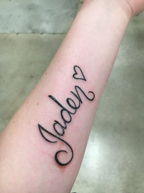 Jaden Jaden Tattoo, Jayden Tattoo, Sons Name Tattoos, Name Tattoos On Neck, Matching Friendship Tattoos, Pin Tattoo, Tattoos About Mom, Mother And Son Tattoo, Lets Be Cops