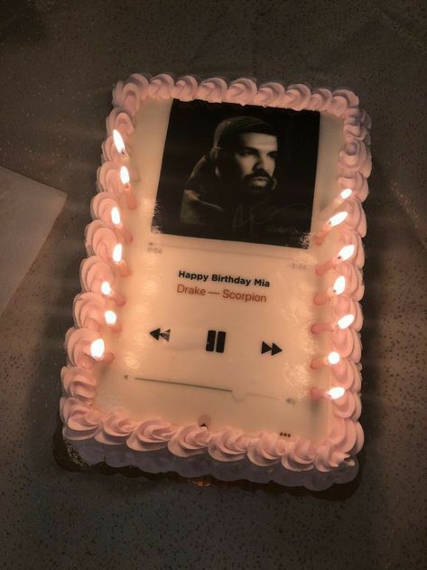 Drake Birthday Cake, Drake Cake, Drake's Birthday, Custom Birthday Cakes, Creative Birthday Cakes, Think Food, Pretty Birthday Cakes, 14th Birthday, Cute Birthday Cakes