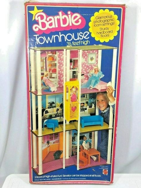 Barbie Townhouse, Barbie Playsets, 1980s Childhood, Furniture Box, Play Barbie, Childhood Memories 70s, Barbie Vintage, Barbie Dream, Barbie Dream House