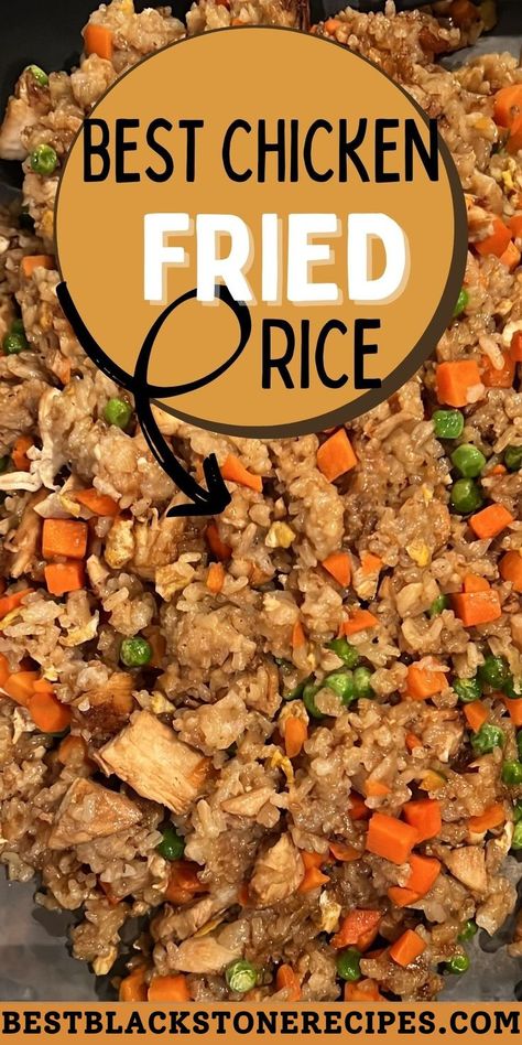 FRIED RICE Chicken Froed Rice, Fried Rice On The Blackstone, Rice On The Blackstone, Blackstone Chicken, Easy Chicken Fried Rice, Chicken Fried Rice Recipe Easy, Hibachi Recipes, Chicken Fried Rice Easy, Easy Chicken Stir Fry