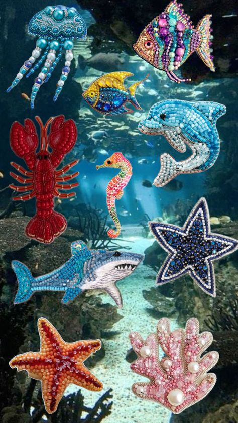 ocean, under the sea, ocean animals, beaded fish Beaded Fish, Ocean Animals, Sea Ocean, Under The Sea, The Sea, Fish, Collage, Iphone, Animals