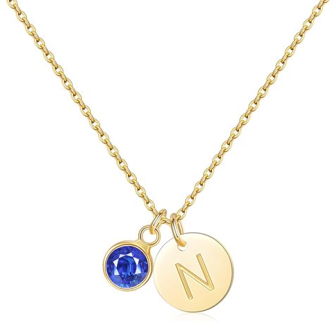 PRICES MAY VARY. DAINTY BIRTHSTONE NECKLACE:Look no further than our Minimalist Birthstone Letter Necklace! This womens gold necklace combined with birthstone charm and capital letter pendant, making it the perfect personalized piece for any fashion-forward women. And with its dainty design, it's easy enough to layer with your other favorite necklaces! 14K GOLD PLATED NECKLACE:Our Gold Initial Necklace Plated with 14K Gold,A Better Color Retention Effect,Which Make It Non Tarnish and No Fade.Mad Womens Gold Necklace, Gold Birthstone Necklace, Initial Birthstone Necklace, Necklace For Women Gold, M Necklace, Gold Initial Necklace, Pendant Making, Initial Necklace Gold, Jewelry Birthday