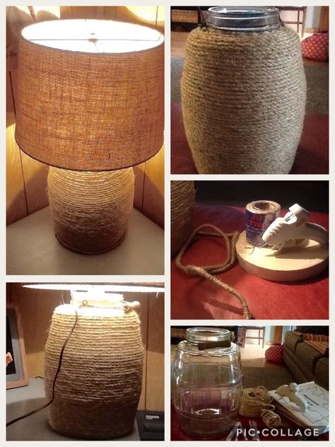 Diy Rope Lamp Shade, Hanging Lamp Cord Cover, Lamp Shade With Rope, Jute Rope Lampshade, Bedside Rope Lamp, Support Husband, Cord Wrap, Sisal Rope, Bring It