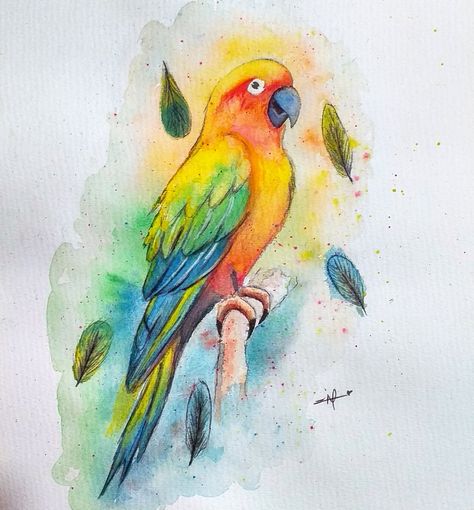 Nose Drawing, Tropical Birds, Art Plastique, Bird Art, Watercolor Tattoo, Parrot, Art Journal, Art Inspiration, Lab