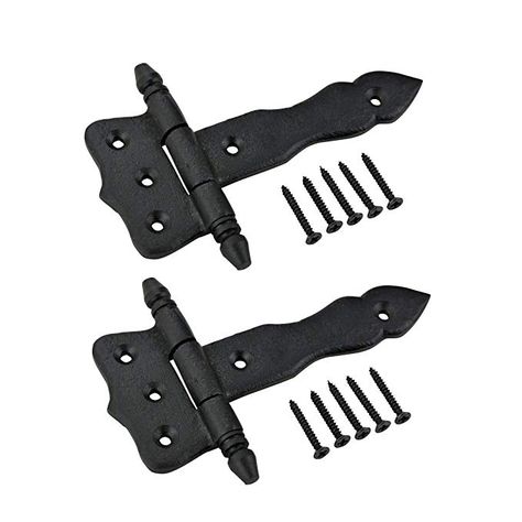 Renovators Supply Manufacturing Hinge Black Wrought Iron Hinge 5 in. - - Amazon.com Door Hinges Ideas, Medieval Pub, Iron Door Hinges, Shed Door Hinges, Concealed Door Hinges, Inset Hinges, Iron Cabinet, Iron Rust, Iron Straps