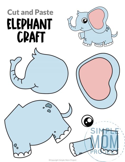 This printable preschooler, kindergarten and toddler elephant craft is the perfect addition to any Letter E lesson. It can be glued to a toilet paper roll, paper plate, Milk Jug or even a paper bag to have added fun with this free elephant craft template. Click to download and print your elephant craft template now! Elephant Headband, Jungle Animal Crafts, Elephant Craft, Zebra Craft, Safari Crafts, Elephant Template, Arts And Crafts Activities, Zoo Animal Crafts, Giraffe Crafts