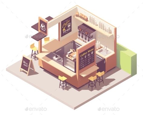 Isometric Coffee Shop, Minimal Drawing Ideas, Cafe Floor Plan, Blackboard Menu, Coffee Kiosk, Restaurant Floor Plan, Minimal Drawing, Restaurant Flooring, Kiosk Design