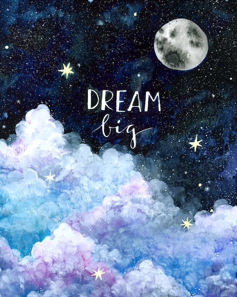 Skill share class Watercolor Galaxy, Galaxy Painting, Galaxy Art, Dream On, 판타지 아트, Wallpaper Quotes, Dream Big, Art Sur Toile, Night Sky