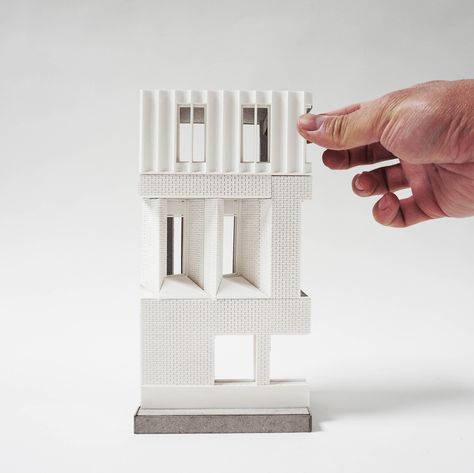 Architectural Paper Models, Display Architecture, Facade Study Architecture, Architecture Facade Model, Facade Model, Section Model Architecture, Architectural Models, Architecture Models, Model Architecture