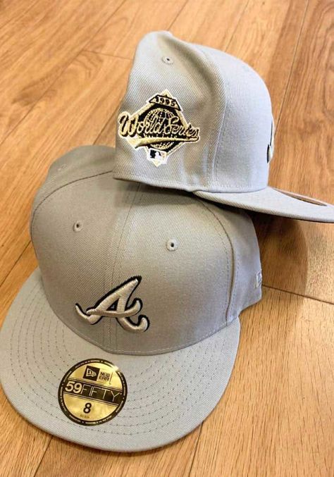 Embroidered Fitted Hat, Cap Aesthetic, Atlanta Braves Hat, Custom Fitted Hats, Swag Hats, Streetwear Hats, Dope Hats, Hat Aesthetic, 59fifty Hats