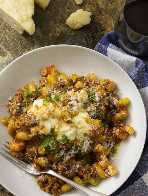 Vegetarian Mediterranean Pasta with Feta and Artichokes - Just a Little Bit of Bacon