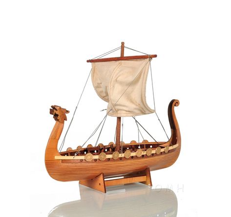 Viking Long Boat, Viking Longboat, Wooden Oars, Viking Longship, Classic Boat, Boat Model, Ancient Vikings, Popular Christmas Gifts, Nautical Gifts