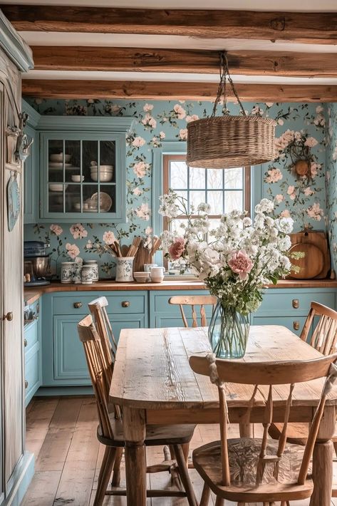 Blue kitchen interior