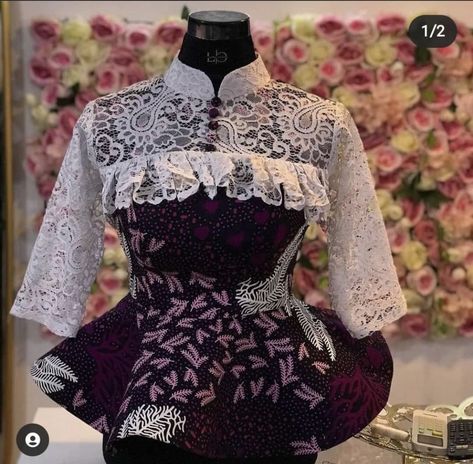 Atamfa Skirt And Blouse, Hausa Fashion, Fashionable Blouses, Ankara Blouse Styles, Latest Blouse Styles, Lace Blouse Styles, Ankara Blouses, Instagram Clothing, Ankara Blouse