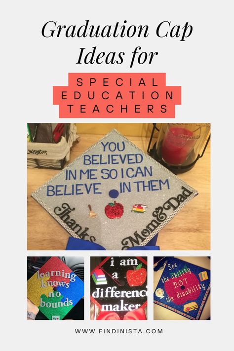 Need a graduation cap idea? Graduating with your degree in special education? Our list will help you find the perfect graduation cap! Special Education Graduation Cap Ideas, Education Graduation Cap Ideas, Graduation Cap Designs Preschool, Teacher Grad Cap Ideas, Special Education Graduation Cap, Masters Education Graduation Cap, Education Masters Graduation Cap, Masters Graduation Cap Education, Education Major Graduation Cap