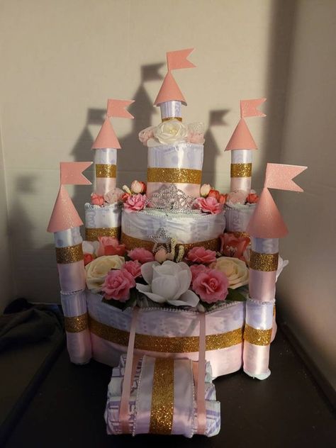 Royal Castle Diaper Cake Princess Prince Choose Your Own | Etsy Australia Castle Diaper Cake, Diaper Cake Castle, Princess Diaper Cakes, Unique Diaper Cakes, Cake Princess, Diy Baskets, Disney Princess Babies, Diaper Gifts, Royal Castle