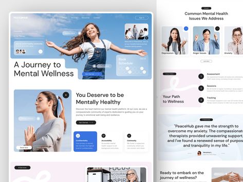 Mental Health Clinic Website Design :: Behance Health Website Design Inspiration, Health And Wellness Website Design, Mental Health Website Design, Health Website Design, Clinic Website Design, Mental Health Website, Health Websites, Wellbeing Centre, Medical Websites