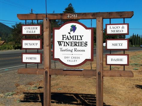 Farm Signs Entrance Driveways, Farm Signs Entrance, Winery Signs, Farm Entrance, Signage System, Dry Creek, Farm Signs, Applied Arts, Signage Design