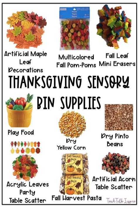 Thanksgiving Sensory Bin, Thanksgiving Sensory, Fall Sensory Bin, Toddler Sensory Bins, Fun Thanksgiving Crafts, November Crafts, Sensory Activities Toddlers, Thanksgiving Preschool, Toddler Sensory