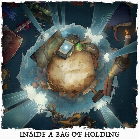 Cze & Peku on Instagram: “🗺️ New map! Check out our flooded variant of the new Inside a Bag of Holding battlemap we released last week!  You can find this variant…” Roll20 Maps, Dnd Places, Maps Rpg, Dungeons And Dragons Races, Map Inspiration, Bag Of Holding, Pirate Island, Dnd World, Dnd World Map