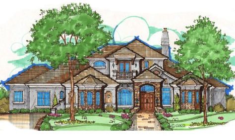 HousePlans.com 135-207 Building Blueprints, European House Plans, French Country House Plans, Mansion Floor Plan, European Style House, European House Plan, Monster House Plans, European Home, Monster House