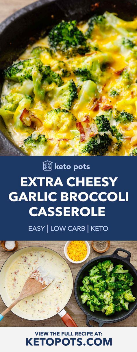 Broccoli Casserole Easy, Keto Broccoli Casserole, Cheesy Broccoli Casserole, Casserole Keto, Keto Broccoli, Garlic Broccoli, Keto Sides, Casserole Easy, Cheesy Broccoli