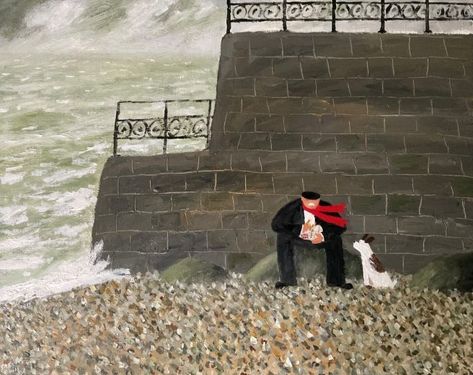 Gary Bunt, Milk The Cow, Short Poem, Life Is But A Dream, Naive Painting, S Alphabet, Tiny Art, Have A Good Weekend, Man And Dog