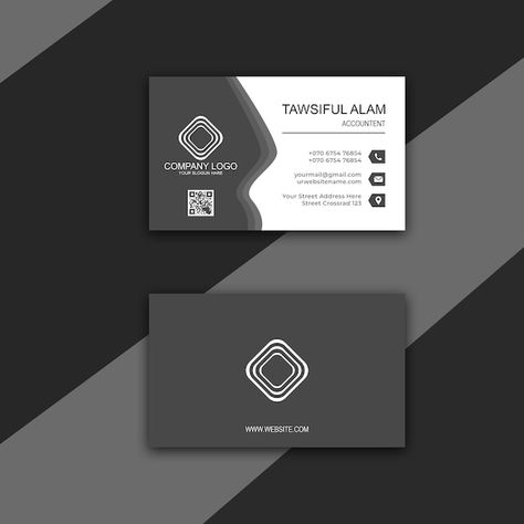 Vector grey and white corporate business... | Premium Vector #Freepik #vector #adobe-illustrator #business-card-design #business-cards-templates #business-card-template Adobe Illustrator Business Card, Business Card Design Black, Corporate Business Card Design, Templates Business, Corporate Business Card, Cards Templates, Corporate Business, Design Business, Business Card Design