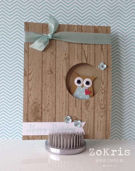 Peek-a-boo Owl by Hazeltje - Cards and Paper Crafts at Splitcoaststampers Owl Punch Cards, 3d Templates, Punch Art Cards, Owl Punch, Owl Card, Punch Cards, Birthday Cards Diy, Handmade Birthday Cards, Creative Cards