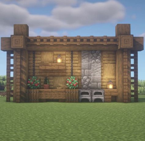 Window Seat Minecraft, Minecraft Porch Design, Minecraft Wall Designs Inside, Minecraft Porch, Minecraft Chest Room, Minecraft Mine Entrance, Minecraft Fireplace, Minecraft Interior, Minecraft Structures