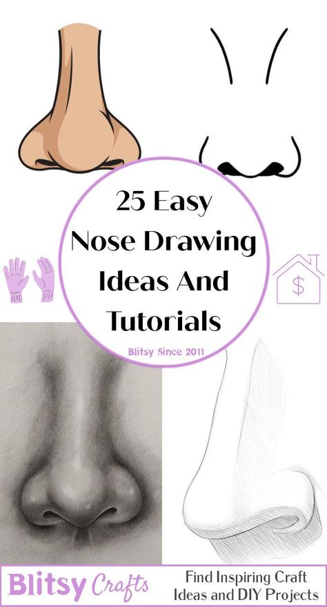 25 Easy Nose Drawing Ideas - How To Draw A Nose Draw A Nose Easy, How Do U Draw A Nose, Drawing Ideas Easy Nose, How To Sketch A Nose, Nose Types Drawing, How To Draw A Nose Easy, Draw A Nose, Drawn Nose Simple, How To Draw A Nose 3/4 View